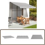 Vidaxl - tissu de remplacement pour auvent anthracite et blanc 4x3 m - tissus d'ombrage - auvent de jardin ...