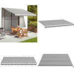 Vidaxl - tissu de remplacement pour auvent anthracite et blanc 4x3 m - tissus d'ombrage - auvent de jardin ...
