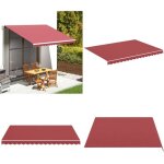 Vidaxl - tissu de remplacement pour auvent bordeaux rouge 4x3 m - tissus d'ombrage - auvent de jardin ...