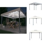 Vidaxl - tonnelle avec guirlande lumineuse led 300x300cm cr�me aluminium - tente ext�rieure - abri jardin ...