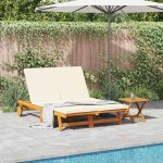 Vidaxl - transat 2 - personne marron 125 x 200 x 84cm bois d'acacia massif