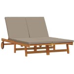 Vidaxl - transat 2 - personne marron 125 x 200 x 84cm bois d'acacia massif