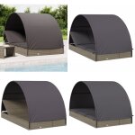 Vidaxl - transat 2 places avec toit rond gris 211x112x140 cm - transat - salon de jardin - mobilier de ...