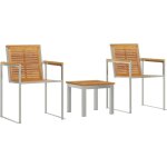 Vidaxl - transat 3 - personne 3 pcs marron 200 x 60 x 88cm teck massif