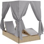 Vidaxl - transat double beige standard pour lit de jour ext�rieur