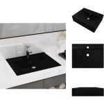 Vidaxl - vasque  poser en cramique noir perage pour la robinetterie 60x46cm - lavabo - washbasin - ...
