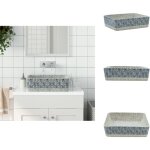 Vidaxl - vasque � poser gris / bleu rectangulaire 46x35, 5x13 cm c�ramique - lavabo design - lavabo c�ramique ...