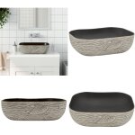 Vidaxl - vasque  poser gris / noir rectangulaire 48x37, 5x13, 5cm cramique - lavabo design - lavabo ...