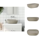 Vidaxl - vasque  poser gris rectangulaire 48x37, 5x13, 5 cm cramique - lavabo - vier salle de bain ...