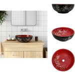 Vidaxl - vasque � poser noir et rouge rond ?41x14 cm c�ramique - lavabo design - lavabo c�ramique - lavabo ...