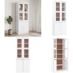 Vitrine en verre alta blanc 77x35x186, 5 cm bois de pin massif - buffet - meuble de rangement - vitrine ... Vitrine en verre alta blanc 77x35x186, 5 cm bois de pin massif - buffet - meuble de rangement - vitrine ...