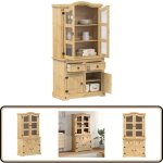 Vidaxl - vitrine en verre corona 100x48, 5x179 cm bois massif de pin - buffet rustique - meuble de rangement ... Vidaxl - vitrine en verre corona 100x48, 5x179 cm bois massif de pin - buffet rustique - meuble de rangement ...
