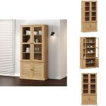 Vidaxl - vitrine en verre vigo 85x35x170 cm bois massif de pin - vitrine en bois - meuble rangement - ... Vidaxl - vitrine en verre vigo 85x35x170 cm bois massif de pin - vitrine en bois - meuble rangement - ...