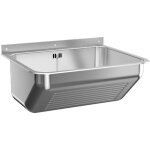 Sanela - vidoirs en inox - vidoir suspendu 55x45x22 cm, avec planche  laver, inox mat slvn 08