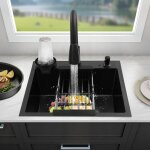 Vier de cuisine 50 x 45 cm vier de cuisine multifonctionnel en acier inoxydable avec robinet extensible ...