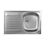Vier de cuisine encastrable en inox avec égouttoir à gauche 50x79 cm Vier de cuisine encastrable en inox avec égouttoir à gauche 50x79 cm
