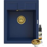 Granitan - vier de cuisine en granit  un bac bleu marine siphon gold best