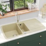 Évier de cuisine granit double lavabo beige Évier de cuisine granit double lavabo beige