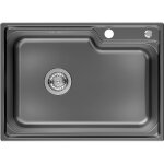 Vier cuisine en inox �vier 1 bac 62x45x21cm avec syst�me de drainage, convient pour table de 60 cm ou ...