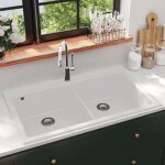 Vier de cuisine lavabo de cuisine vier  poser encastrable  2 bacs en granite blanc crme cvw55302
