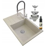 Granitan - evier granit beige louis siphon bat vegas chrome 85111941