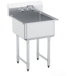 Mophorn - vier de prparation et d'utilit en acier inoxydable vier autoportant  1 compartiment avec ...