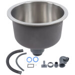Jeffergarden - vier rond en acier inoxydable de 30 cm, vier de cuisine  double cuve avec capacit profonde, ...