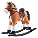 Viking choice - cheval  bascule avec sons, chansons et queue mobile - 3 + - marron