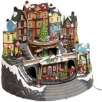 Village de no�l lumineux, musical et anim� gare et sapins - feeric christmas