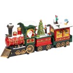 Scne de nol, train du pre nol, anim avec son, 38 cm