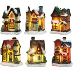 Village de noel lumineux, maison de no�l lumineuse, village de no�l personnage lampe multicolore d�co ...
