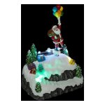 Village de noël père - noël et ses ballons animé et lumineux Village de noël père - noël et ses ballons animé et lumineux