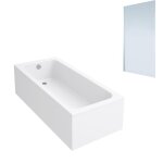 Villeroy&boch - baignoire droite architectura acrylique 140 x 70 cm + pare bain gauche aurys mist 1 chrom ...