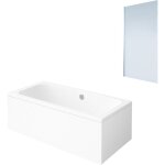 Villeroy&boch - baignoire droite architectura acrylique 190 x 90 cm + pare bain gauche aurys mist 1 chrom ...