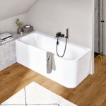 Villeroy&boch - baignoire murale architectura pour installation en angle  droite, 1700 x 750 mm, blanc ...