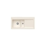 Villeroy&boch - evier 1 cuve et demi villeroy et boch subway 60 100 x 51 cm egouttoir a droite creme ...