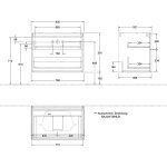 Villeroy & boch finion meuble sous lavabo, 2 tiroirs,