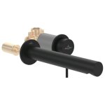 Villeroy&boch - mitigeur lavabo mural villeroy et boch loop & friends sans vidage matt black + corps ...
