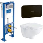 Villeroy & boch pack bti - support autoportant viconnect + plaque de commande noir mat + cuvette suspendue ...