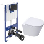 Pack wc bâti - support sol mur + wc sat infinitio sans bride + abattant softclose + plaque noire (vcninfi4) ... Pack wc bâti - support sol mur + wc sat infinitio sans bride + abattant softclose + plaque noire (vcninfi4) ...