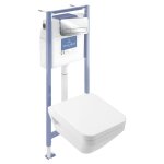 Pack wc suspendu sans bride villeroy&boch architectura twistflush [e] rectangle + bti - support sol ...