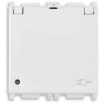 Vimar - 14210. c. ab prise universelle 2p + t 16a + couvercle anti - brisure blanc