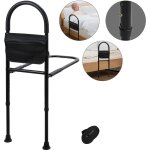 Swanew barrire de lit relve - buste poignes de soutien pour personnes ges rglable 83 - 113cm antidrapan ...