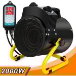 Swanew chauffage de serre 2000w avec rgulateur de temprature et ventilateur pour les serres de jardin ...