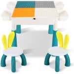 Swanew table d'activits pour enfants avec 2 chaises , 251 pices de briques double face table d'activits ...
