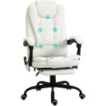 Vinsetto - fauteuil de bureau direction massant hauteur rglable dossier inclinable repose - pied + coussin ...