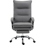 Vinsetto - fauteuil de bureau massant chauffant inclinable rglable repose - pieds rtractable microfibre ...