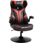 Vinsetto - fauteuil gaming base ronde mtal pivotante 360 hauteur rglable ttire accoudoirs relevables ...
