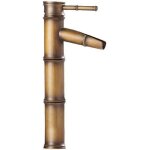 Vintage bronze antique plein cuivre bambou mlangeur de cuisine de salle de bain htel robinet robinet ...