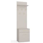 Vioni - meuble vestiaire d'entr�e - portemanteau mural avec �tag�re - 5 crochets - tiroir + meuble de ...